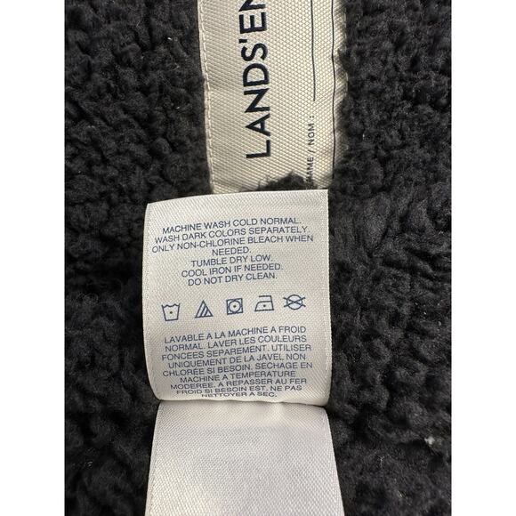 LANDS' END UNISEX READ PLAID VEST W/HOODY SHERPA LINED Size Small PERFECT! - Picture 7 of 16